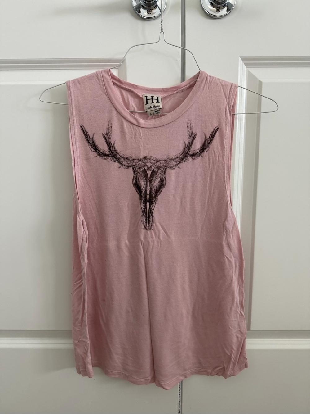 Haute Hippie Pink Sleeveless Graphic Tank Top